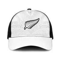 New Zealand Football Baseball Net Cap The Whites-Sporty T90 Style LT03 One Size Black White - Polynesian Pride