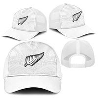 New Zealand Football Baseball Net Cap The Whites-Sporty T90 Style - Polynesian Pride