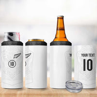 Custom New Zealand Football 4 in 1 Can Cooler Tumbler The Whites-Sporty T90 Style LT03 - Polynesian Pride