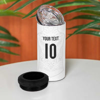 Custom New Zealand Football 4 in 1 Can Cooler Tumbler The Whites-Sporty T90 Style LT03 - Polynesian Pride