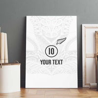Custom New Zealand Football Canvas Wall Art The Whites-Sporty T90 Style LT03 - Polynesian Pride