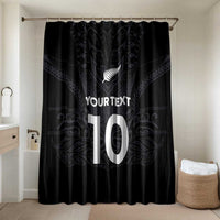 Custom Aotearoa Rugby Bathroom Set The Blacks-Sporty T90 Style LT03 Shower Curtain Only Black - Polynesian Pride