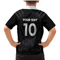 Custom Aotearoa Rugby Family Matching Mermaid Dress and Hawaiian Shirt The Blacks-Sporty T90 Style - Polynesian Pride