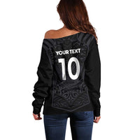 Custom Aotearoa Rugby Off Shoulder Sweater The Blacks-Sporty T90 Style LT03 - Polynesian Pride