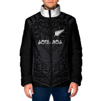 Custom Aotearoa Rugby Padded Jacket The Blacks-Sporty T90 Style LT03 Men Black - Polynesian Pride