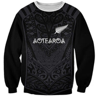 Custom Aotearoa Rugby Sweatshirt The Blacks-Sporty T90 Style LT03 Unisex Black - Polynesian Pride