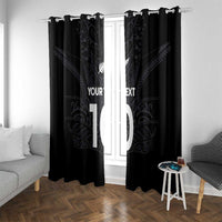 Custom Aotearoa Rugby Window Curtain The Blacks-Sporty T90 Style LT03 With Grommets Black - Polynesian Pride