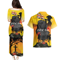 Niue ANZAC Day Couples Matching Puletasi and Hawaiian Shirt Soldier and Gallipoli Lest We Forget LT03 - Polynesian Pride