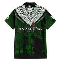 Norfolk Island ANZAC Day Family Matching Off Shoulder Long Sleeve Dress and Hawaiian Shirt Soldier Lest We Forget Camouflage LT03 - Polynesian Pride