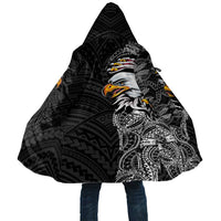 American Samoa Flag Day Cloak Tribal Tattoo with Eagle Black