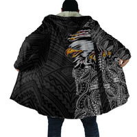 American Samoa Flag Day Cloak Tribal Tattoo with Eagle Black