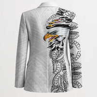 American Samoa Flag Day Blazer Tribal Tattoo with Eagle White LT03 - Polynesian Pride