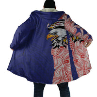 American Samoa Flag Day Cloak Tribal Tattoo with Eagle Blue-Red