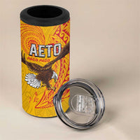 American Samoa Flag Day 4 in 1 Can Cooler Tumbler Fautasi Race Pago Pago-Aeto Eagle Wings Tribal Style LT03 - Polynesian Pride