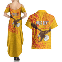 Personalised American Samoa Flag Day Couples Matching Summer Maxi Dress and Hawaiian Shirt Fautasi Race Pago Pago-Aeto Eagle Wings Tribal Style