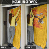 Personalised American Samoa Flag Day Door Cover Fautasi Race Pago Pago-Aeto Eagle Wings Tribal Style LT03 - Polynesian Pride