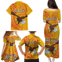 Personalised American Samoa Flag Day Family Matching Puletasi and Hawaiian Shirt Fautasi Race Pago Pago-Aeto Eagle Wings Tribal Style LT03 - Polynesian Pride