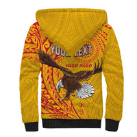 Personalised American Samoa Flag Day Sherpa Hoodie Fautasi Race Pago Pago-Aeto Eagle Wings Tribal Style