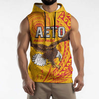 Personalised American Samoa Flag Day Sleeveless Hoodie Fautasi Race Pago Pago-Aeto Eagle Wings Tribal Style LT03 - Polynesian Pride