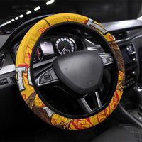American Samoa Flag Day Steering Wheel Cover Fautasi Race Pago Pago-Aeto Eagle Wings Tribal Style LT03 Universal Fit Multicolor - Polynesian Pride