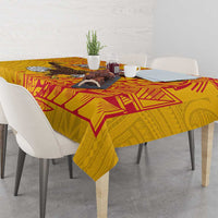 American Samoa Flag Day Tablecloth Fautasi Race Pago Pago-Aeto Eagle Wings Tribal Style