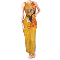 Personalised American Samoa Flag Day Tank Maxi Dress Fautasi Race Pago Pago-Aeto Eagle Wings Tribal Style LT03 Women Multicolor - Polynesian Pride