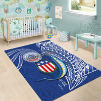 American Samoa Flag Day Area Rug Fautasi Race Fagatogo-Iseula O Le Moana Sailfish Tribal Style