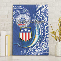 American Samoa Flag Day Canvas Wall Art Fautasi Race Fagatogo-Iseula O Le Moana Sailfish Tribal Style
