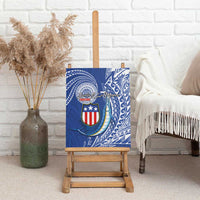 American Samoa Flag Day Canvas Wall Art Fautasi Race Fagatogo-Iseula O Le Moana Sailfish Tribal Style