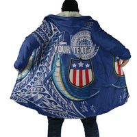 Personalised American Samoa Flag Day Cloak Fautasi Race Fagatogo-Iseula O Le Moana Sailfish Tribal Style