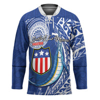 Personalised American Samoa Flag Day Hockey Jersey Fautasi Race Fagatogo-Iseula O Le Moana Sailfish Tribal Style LT03 Unisex Multicolor - Polynesian Pride