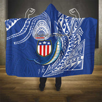 American Samoa Flag Day Hooded Blanket Fautasi Race Fagatogo-Iseula O Le Moana Sailfish Tribal Style LT03 - Polynesian Pride