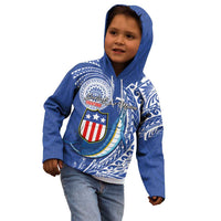 Personalised American Samoa Flag Day Kid Hoodie Fautasi Race Fagatogo-Iseula O Le Moana Sailfish Tribal Style LT03 - Polynesian Pride