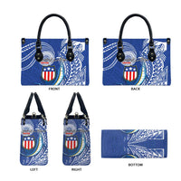 American Samoa Flag Day Leather Bag Fautasi Race Fagatogo-Iseula O Le Moana Sailfish Tribal Style