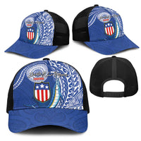 American Samoa Flag Day Mesh Trucker Cap Fautasi Race Fagatogo-Iseula O Le Moana Sailfish Tribal Style