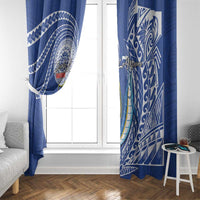 American Samoa Flag Day Window Curtain Fautasi Race Fagatogo-Iseula O Le Moana Sailfish Tribal Style