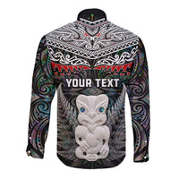 New Zealand Hei Tiki Long Sleeve Button Shirt Maori Green Papua Shell Pattern LT03 - Polynesian Pride