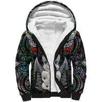 New Zealand Hei Tiki Sherpa Hoodie Maori Green Papua Shell Pattern LT03 Unisex Green - Polynesian Pride