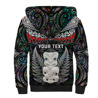 New Zealand Hei Tiki Sherpa Hoodie Maori Green Papua Shell Pattern LT03 - Polynesian Pride