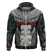 New Zealand Hei Tiki Zip Hoodie Maori Green Papua Shell Pattern LT03 Zip Hoodie Green - Polynesian Pride