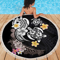 Hawaiian Tropical Plumeria Turtles Beach Blanket Polynesian Art Tattoo