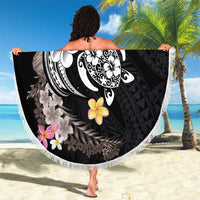 Hawaiian Tropical Plumeria Turtles Beach Blanket Polynesian Art Tattoo
