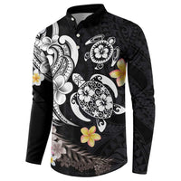 Hawaiian Tropical Plumeria Turtles Button Sweatshirt Polynesian Art Tattoo