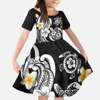 Hawaiian Tropical Plumeria Turtles Family Matching Off Shoulder Maxi Dress and Hawaiian Shirt Polynesian Art Tattoo