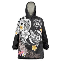 Hawaiian Tropical Plumeria Turtles Wearable Blanket Hoodie Polynesian Art Tattoo LT03 One Size - Polynesian Pride