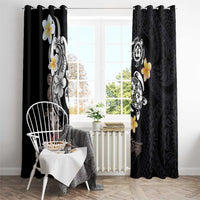 Hawaiian Tropical Plumeria Turtles Window Curtain Polynesian Art Tattoo