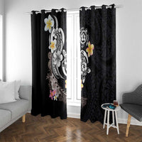 Hawaiian Tropical Plumeria Turtles Window Curtain Polynesian Art Tattoo