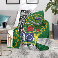 Cook Islands Independence Day Blanket National Flag and Emblem with Tatau Tattoo