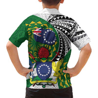 Cook Islands Independence Day Family Matching Summer Maxi Dress and Hawaiian Shirt National Flag and Emblem with Tatau Tattoo LT03 - Polynesian Pride