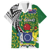 Cook Islands Independence Day Family Matching Tank Maxi Dress and Hawaiian Shirt National Flag and Emblem with Tatau Tattoo LT03 Dad's Shirt - Short Sleeve - Polynesian Pride